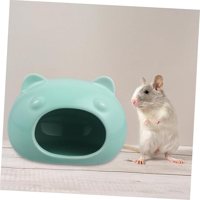 Happyyami Adorable Small Pet House Ceramic Hamster Habitat Lightweight Portable Hideout for Rats Mice Guinea Pigs