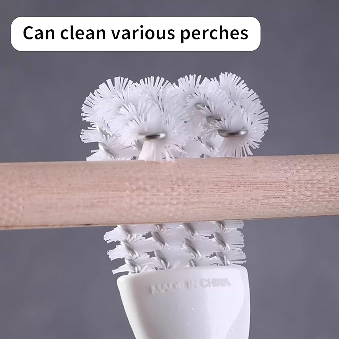 Bird Cage Cleaner with Long Handle & Shovel – Hard Bristles Easy Bird Droppings Removal Brush for Parrot & Pet Cages & Bird Perch – Durable Bird Cage Cleaning Tool & Accessory (1)