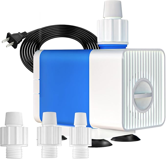 SongLong Submersible Pump 400GPH 6ft. High Lift for Fountains | Ultra Quiet, with Over Heating Protection, for Hydroponics, Ponds, Aquariums & More