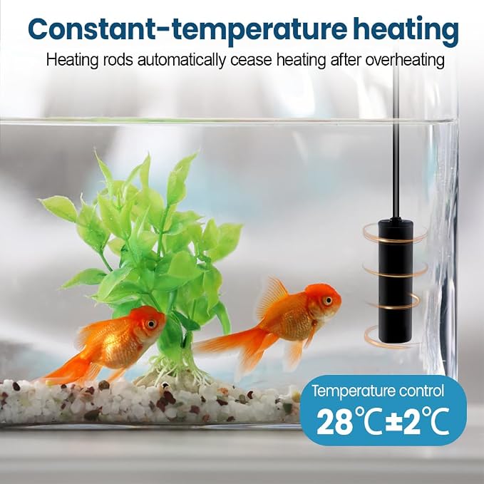 10W Super Mini Aquarium Heater, Adjustable Small Fish Tank Heater Submersible Fish Heater for Fishing Turtle Tanker Enthusiasts