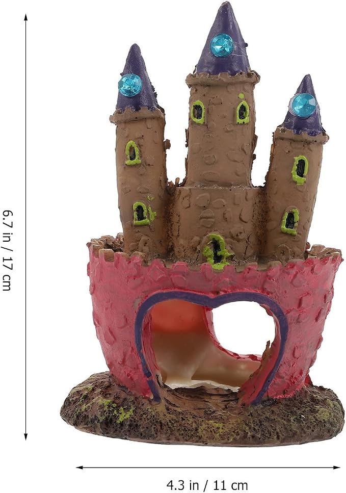 MERRYHAPY Unique Resin Aquarium Castle Decor for Fish Tank, Safe Fish Hideout Decoration and Landscape Ornament for Aquatic Pets and Aquarium Decoration