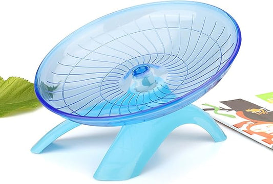 Hamster Flying Saucer Silent Running Wheel, 7 Inch, Suitable for Guinea Pigs, Hamsters, Hedgehogs and Other Small Animals to Ensure Safe Exercise(Blue)