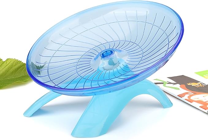 7 "Blue Small Animal Flying Saucer Running Wheel, Does not Produce Noise, for Hamsters, Hedgehogs, Guinea Pigs, and Other Small Animals to Ensure The Safety of Sports