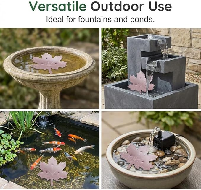 Universal Fit Bird Bath Purifier, Pure Copper Cleaning Disk with Triple Point Support Design, Fits Outdoor Birdbath & Bowl, Bird Bath Solar, Garden Fountain Provide Safe Clean Water