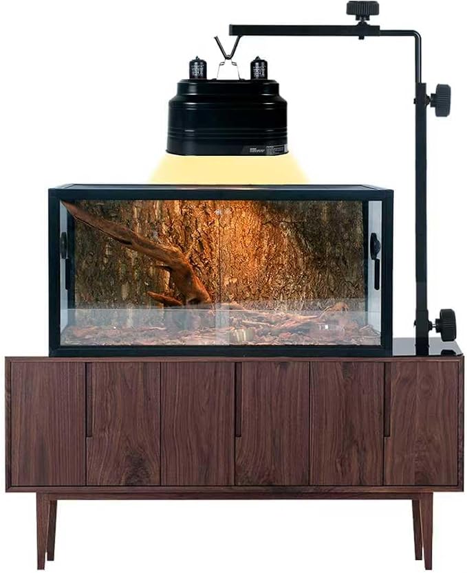 Adjustable 13-29 inch Metal Reptile Lamp Stand – Versatile Floor Light Holder for Terrarium Heat Lamps & Dome Shades, Perfect for Glass Reptile Enclosures & Heating Bulbs.