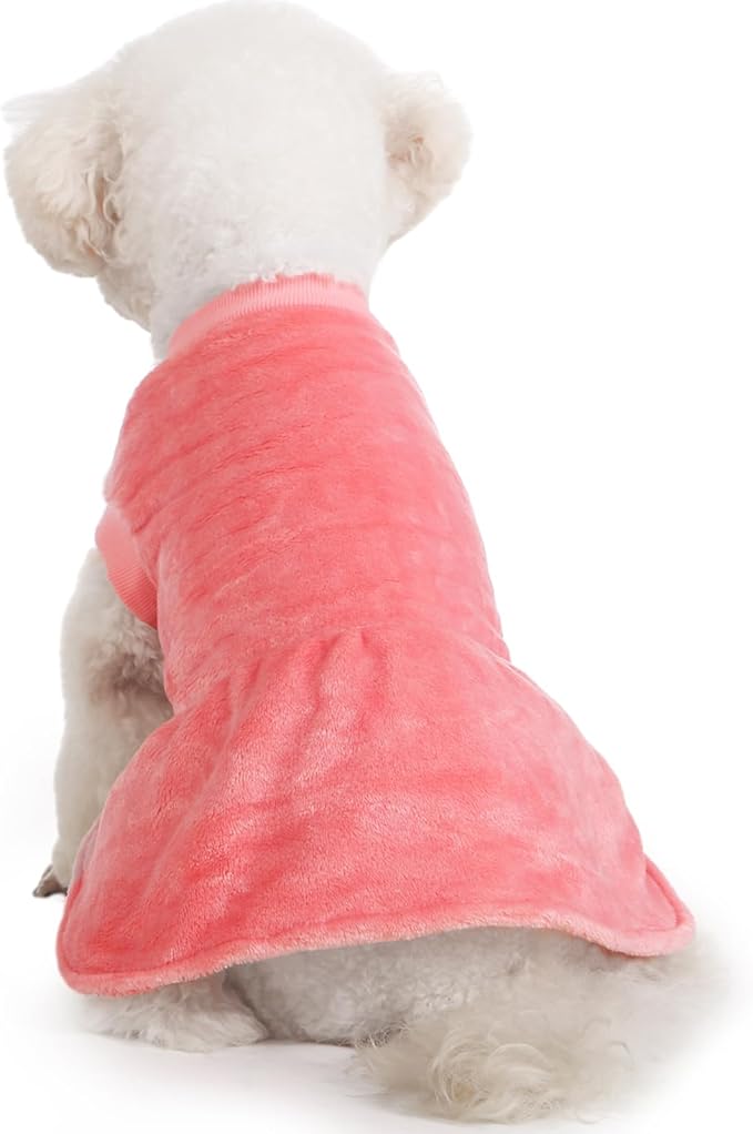FabriCastle Dog Dress Clothes, 3-Pack Sweaters for XS Small Dogs Girl & Cats, Ultra Soft Warm Pet Coats for Winter, Small Female Puppy Apparel, Doggy Outfits XXS – XL (Pink,Violet,Rosepink, X-Small)