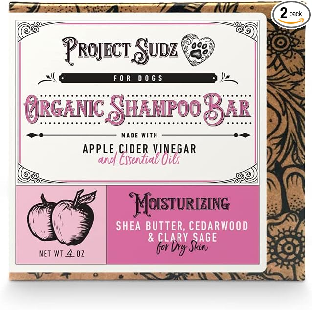 Project Sudz Moisturizing Dog Shampoo Bar – 2 Pack | Natural Solid Shampoo for Dogs | Gentle, Eco-Friendly, Plastic-Free, Made in USA