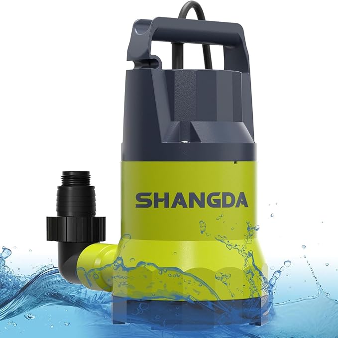 Sump Pump 1HP Submersible Water Pumps 4000GPH Electric Water Pump for Pool Draining Spa Hot Tub, Yellow