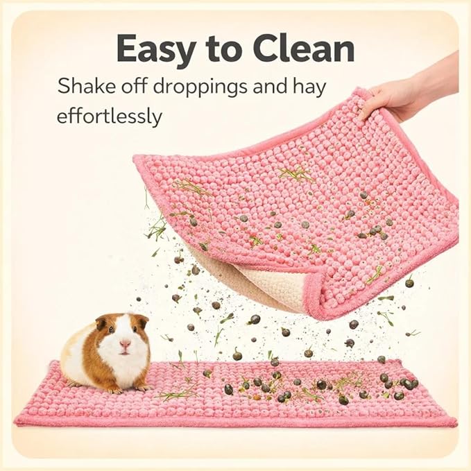 6 PCS Guinea Pig Fleece Cage Liners – Soft, Absorbent & Washable Multi-Piece Set with Laundry Bag, Durable, Portable, Easy-Clean Bedding for Small Pets, Rabbits, Hamsters (Blue)