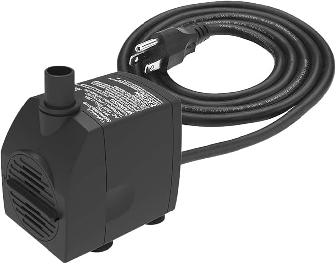 Submersible Water Pump 6.1ft Power Cord Ultra Quiet Pump with Dry Burning Protection 200GPH for Fountains, Hydroponics, Ponds, Statuary, Aquariums - More …