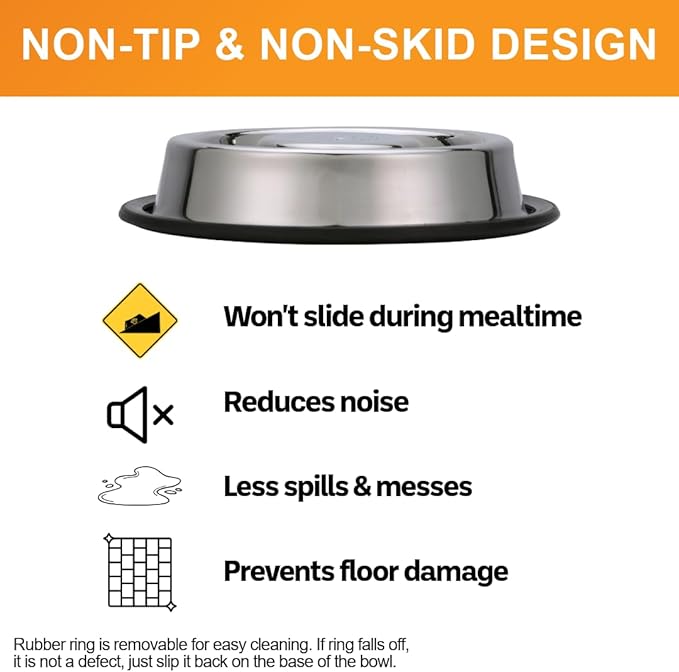 Neater Pet Brands Stainless Steel Slow Feed Bowl - Non-Tip & Non-Skid - Stops Dog Food Gulping, Bloat, Indigestion, and Rapid Eating (.75 Cup)