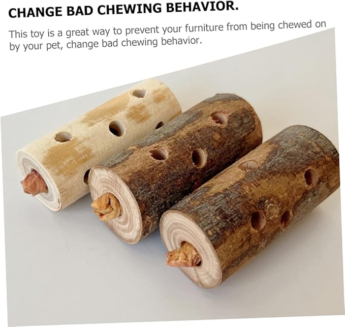 2pcs Natural Teething Toys Apple Wood Nibbling Sticks for Small Animals Chew Toys for Rabbits Hamsters Guinea Pigs