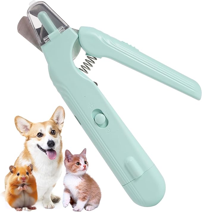 Pet Nail Clippers Dogs & Cats – Illuminates The Nail and Quick for Safe, Easy Trimming. Extra-Sharp Blades for Thick Nails, with Quick-Sensing tech to Prevent overcutting