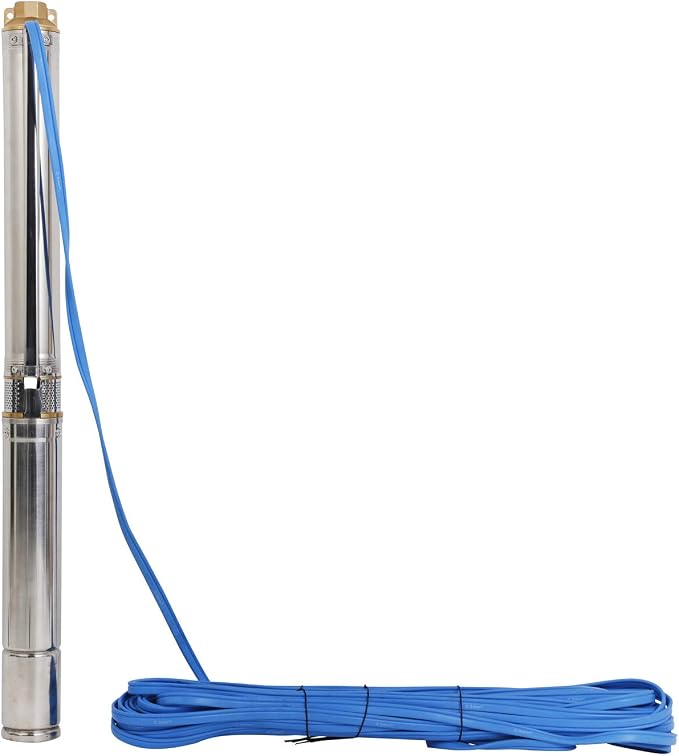 Submersible Pumps 2.5" OD Pipe 110V/60HZ 0.37KW 0.5HP Stainless Steel 1" Outlet Submersible Bore Pump Deep Well Pump with Control Box for Farm Irrigation