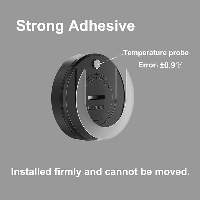 Carefree Fish Aquarium Digital Thermometer Cordless Replaceable Battery LED Display Temperature Measurement Error ±0.9℉(US Patent Number:D1038779S)