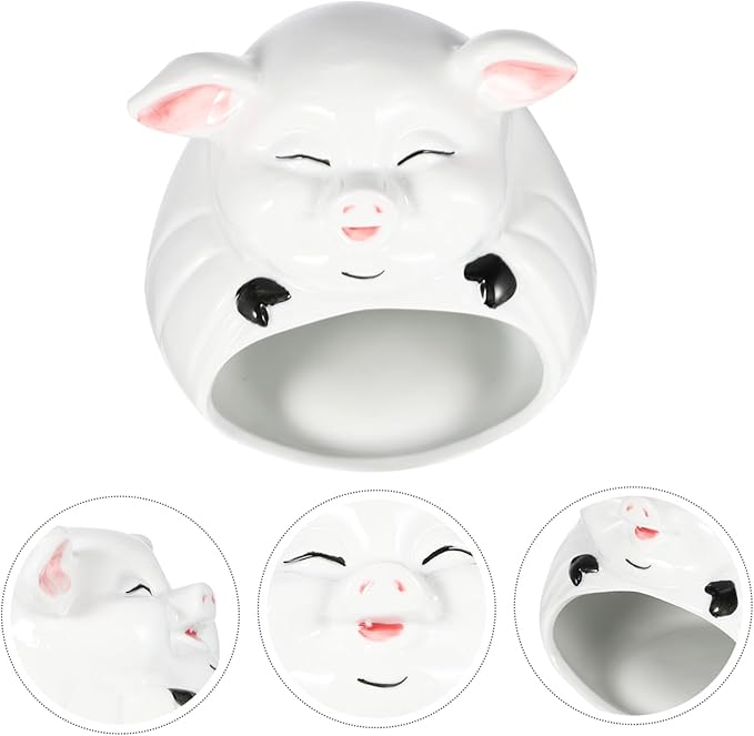 Happyyami Ceramic Small Pet Hideout Cartoon Hamster House Indoor Bed for Guinea Pig Chinchilla Cozy Animal Nest Safe and Easy to Clean