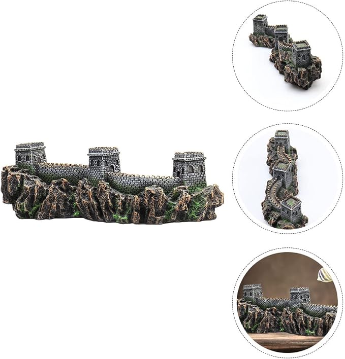 Exotic Home Accessories Shape Rockery Style Hut Statue Castle The Hideout Miniature Fake Plants Cave for Hide Bridge Chinese Aquatic Ornament Hill Great Decor Wall Mountain Fish