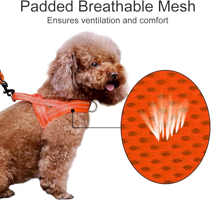 Plutus Pet No Pull Dog Harness with Breathable Mesh Padded, Adjustable Reflective Escape Proof Dog Harness, Quick Fit Dog Vest Harness for Small Medium Large Dogs(L, Orange)