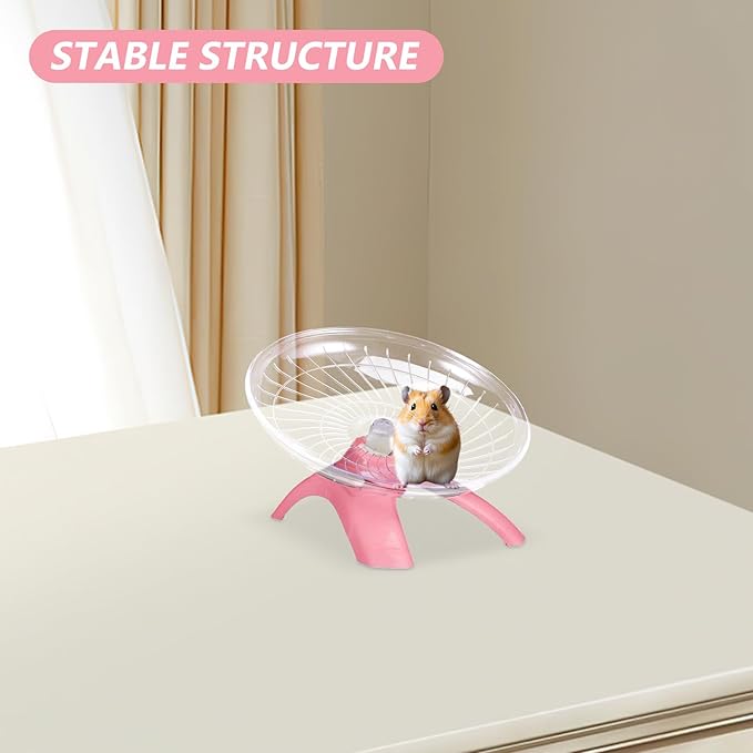 4pcs Silent Hamster Wheel Set, Flying Saucer Exercise Wheels for Small Pets, Super Quiet Mouse and Gerbil Running for Indoor Pet Cages