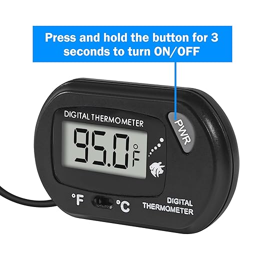 5Pcs Digital Aquarium Thermometer with Water-Resistant Sensor Probe and Suction Cup - Fahrenheit/Celsius (/) LCD Display