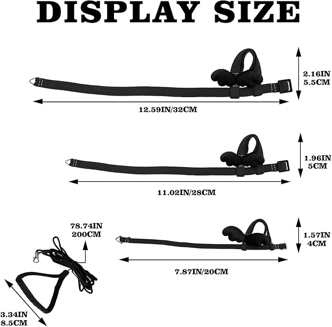 Peony Harness and Leash, Adjustable Parrot Bird Training Design Anti-Bite, Bird Nylon Rope with Cute Wing for Peony Parrot and Same Size Birds (M, Black)