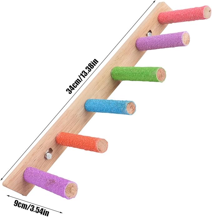 Bird Perch,1PC Wooden Parrot Stand Perch,Bird Ladder Bridge Climbing Chewing Toys for Small Medium Animals (5 Ladders)