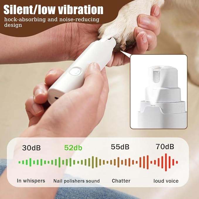 MiOYOOW Pet Beak Grinder, Quiet Bird Nail Trimmer Rechargeable Parrot Nail File with LED Lamp Grooming Tool for Budgerigars,Parakeets,Conure