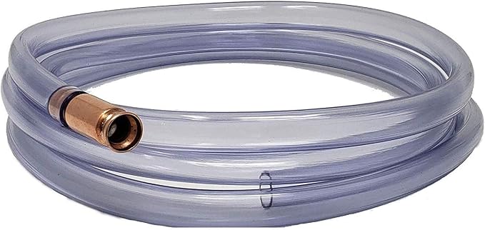 Self Priming Siphon Hose | Multipurpose Siphon Pump for Water, Liquids, Oil & Gas, aquarium Draining, Fuel Transfer | Crystal Clear Food Grade Tubing Made in USA - 1/2-Inch ID, Extended 10 FT Length