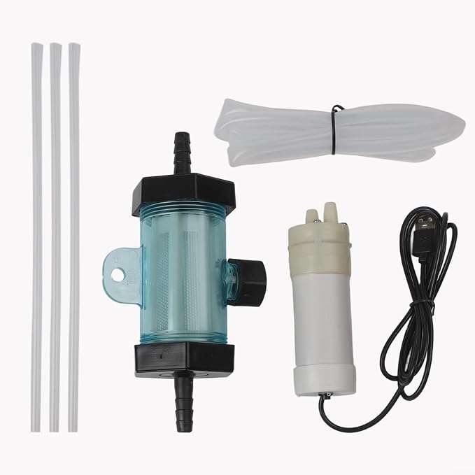 Electric Aquarium for gravel Cleaner USB Pump with Siphon Vacuum for Fish and Turtle Tanks, Freshwater or Seawater Use, Includes Filter, Suction Head and Silicone Tube(1 Meter)