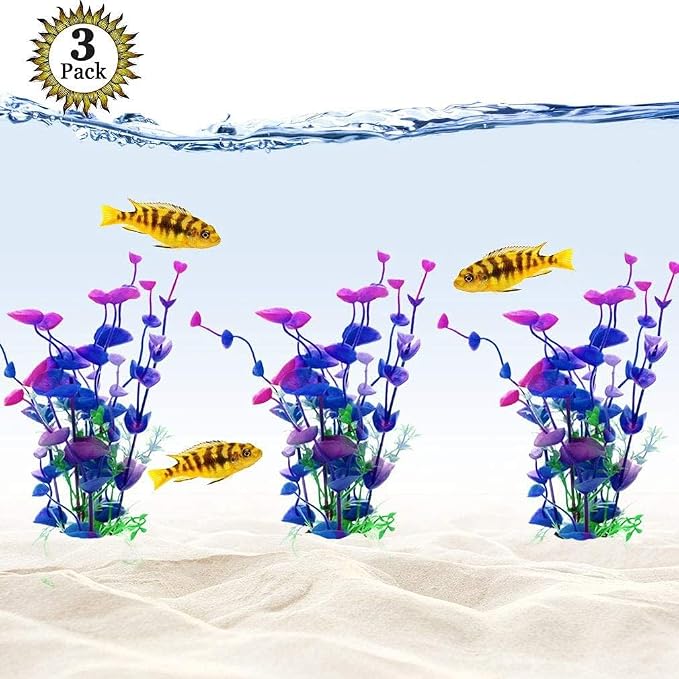 SunGrow Large 9 inch Artificial Plastic Plants