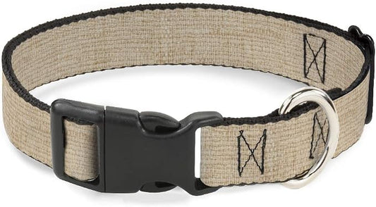 Dog Collar Plastic Clip Natural Hemp 18 to 32 Inches 1.5 Inch Wide