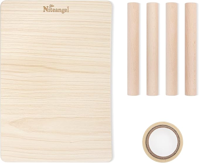 Niteangel Hamster Play Wooden Platform for Dwarf Syrian Hamsters Gerbils Mice Degus or Other Small Pets (11.8 L x 8.2 W - 5.9'' Height, Burlywood)