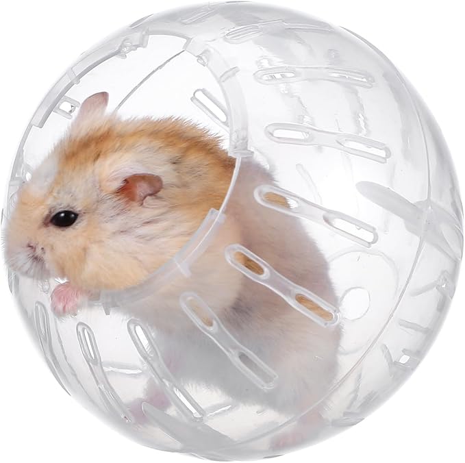 Toddmomy Hamster Running Ball 3.93 Inch Mini Exercise Toy with Ventilation Holes and Secure Lock for Small Pets Indoor Activity