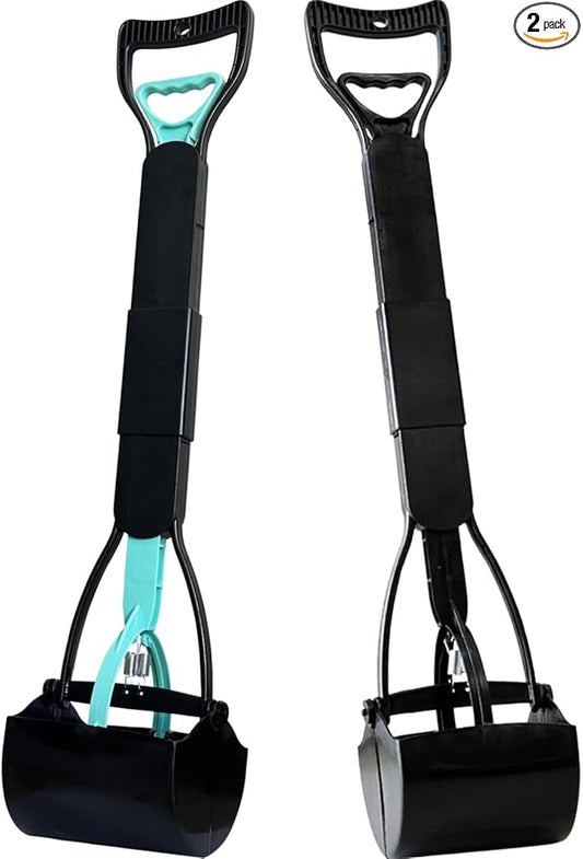 ienjoyed 2-Pack Pooper Scooper for Large Small Dogs Heavy Duty, 32" Long Handle Poop Scoop for Yard, Grass, Gravel, Dog Poop Grabber with High Strength Material