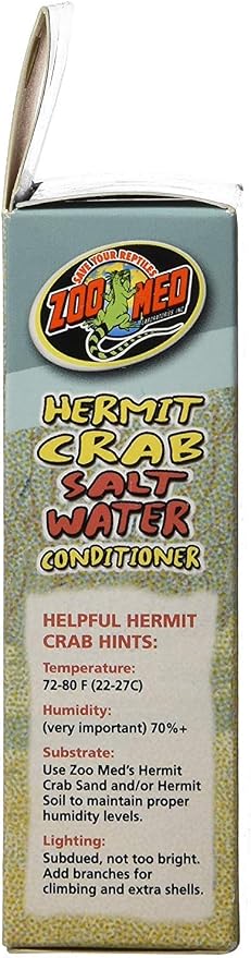(3 Pack) Zoo Med Hermit Crab Salt Water Conditioner, 2.25-Ounce Each