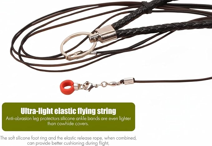 Parrot Flight Leash, Bite-Resistant Latex Elastic Leash, Adjustable Training Bird Harness for Budgies, Cockatiels, Cockatoos and Macaws. (Size 6 Silicone Anklet, 2)