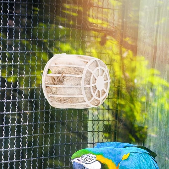 Yardwe 2 Sets Natural Jute Bird Nesting Material for Parakeet Canary Finch Soft Comfortable Bedding 2.87X2.87X2.55 Inches