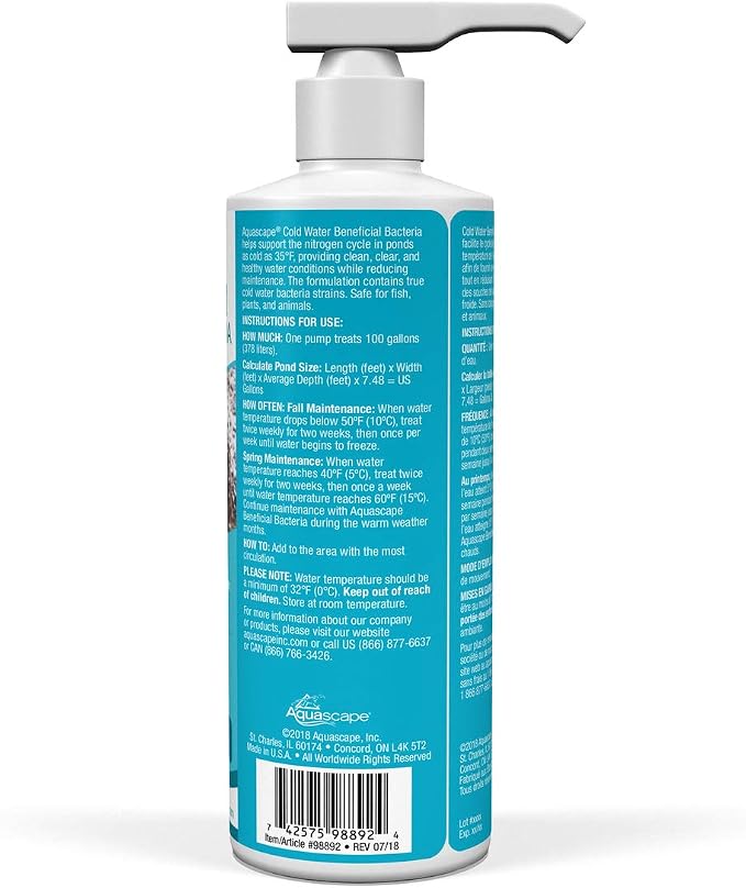 Aquascape Cold Water Beneficial Bacteria for Pond and Water Features 8 oz. / 236ml, 98892