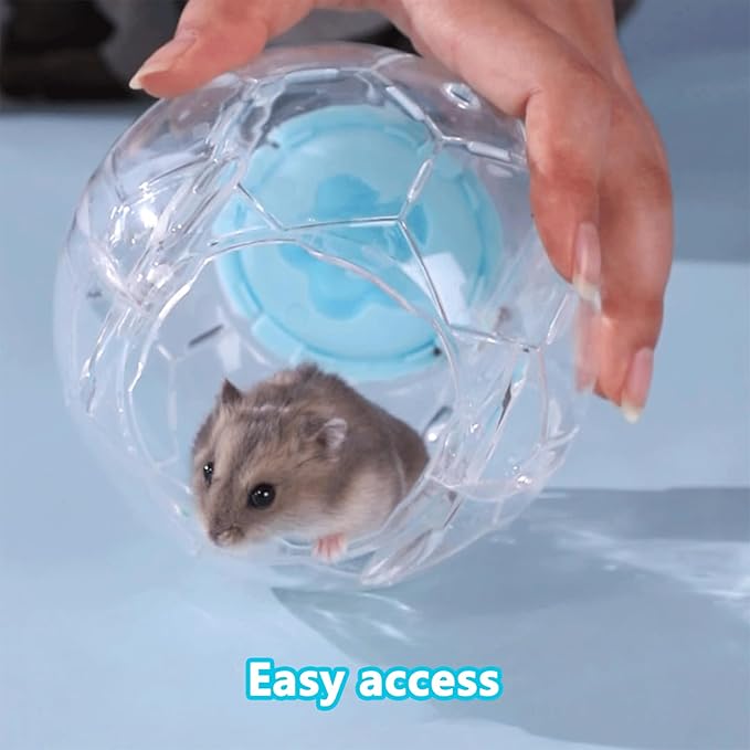 Hamster Ball 5.1 Inch – Durable Dwarf Hamster Running Ball with Football Design, Secure Metal Screws for Small Pets (5.1in)