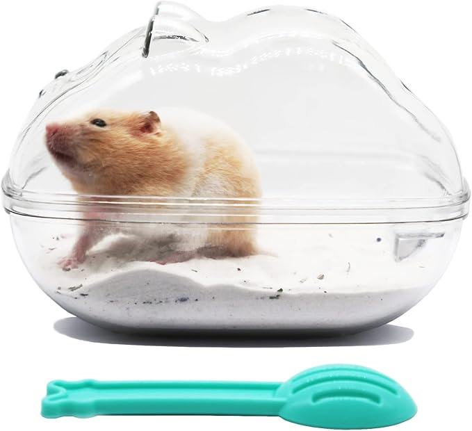 Hamster Sand Bath Container, Hamster Bathtub with Cleaning Scoop, Big Space, Easy to Clean, for Dwarf Hamster, Gerbil, Small Animals