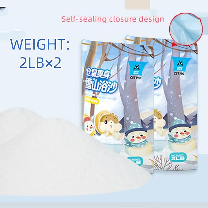MANON ROSA Chinchilla Bath Sand-No-Dust Sand for Hygienic Bathing Litter Box - Ideal for Dwarf Hamsters Gerbils Mice Degus and Small Pets (M(4lb),Bath Sand)