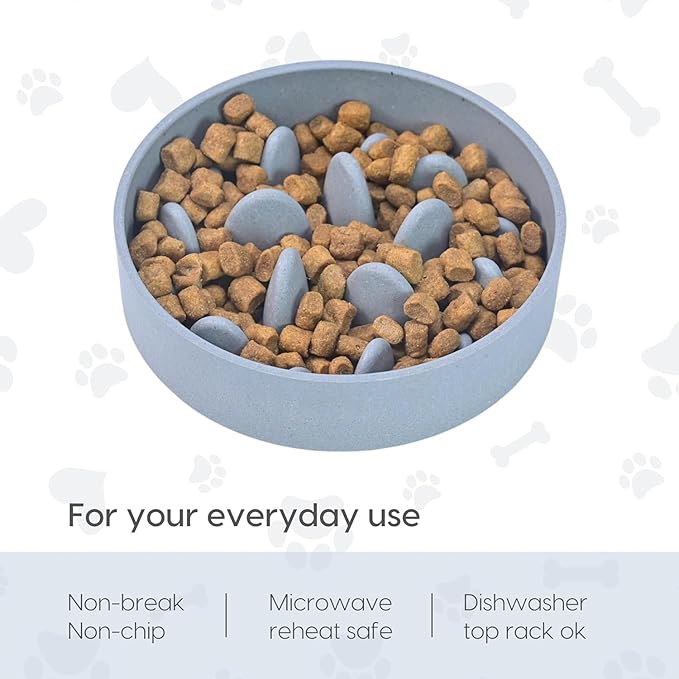 Slow Feeder for Dogs|Dog Bowl Small|400 Ml|Pet Bowl Made with Rice Husk and Bamboo Fibers|Dog Food Bowl|