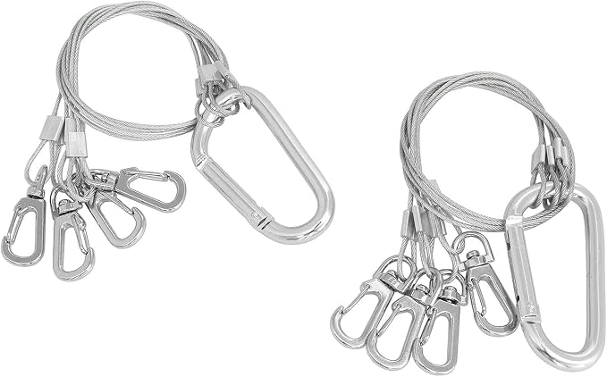 Rope Hanger 2pcs 304 Stainless Steel Basket Plant Hanger Holder Light Hanging Wire Rope for Light-Emitting Diode Grow Light, Aquarium Lighting Tank Lamp, Indoor and Outdoor Plant 34cm