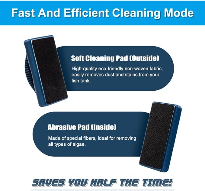 DaToo Aquarium Mini Magnetic Scrubber Scraper Small Fish Tank Cleaner Nano Glass Aquarium Cleaning Tools with Super Strong Magnet (Standard)