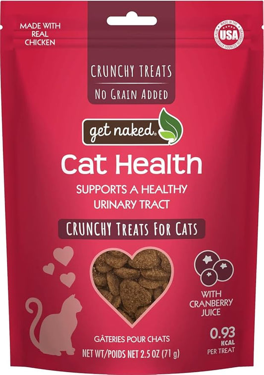 Get Naked Urinary Cat Health Treats with Cranberry & Real Chicken 6oz | Crunchy, Grain-Free, Natural Urinary Tract & Dental Care | Supports UT Support & Fresh Breath | Made in The USA