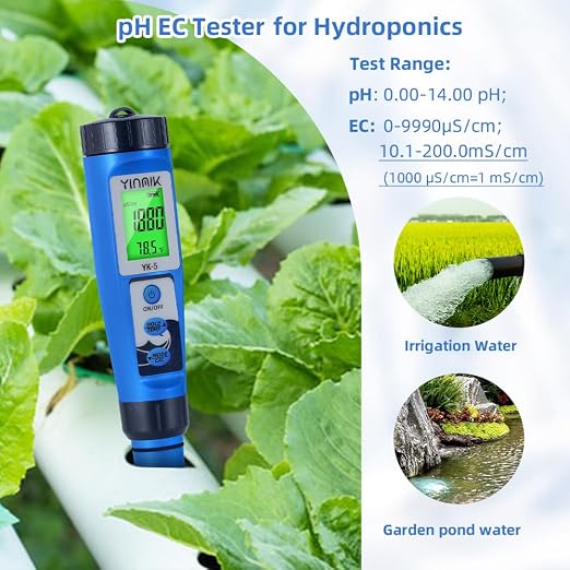 pH Salt Meter 5 in 1 pH TDS EC Salinity Tester for Pool Spa Aquarium | Swimming Pool Salinity Meter for Hydroponic Household Drinking Water Hot Tub Home Brewing Fish Tank…