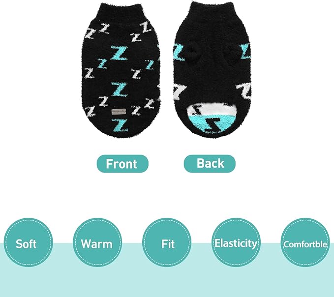 Dog Sweaters Dog Pullover Sweater Cold Weather Cable Knitwear Thick Warm Outfits for Medium Dogs Large Dogs (Black-XL)