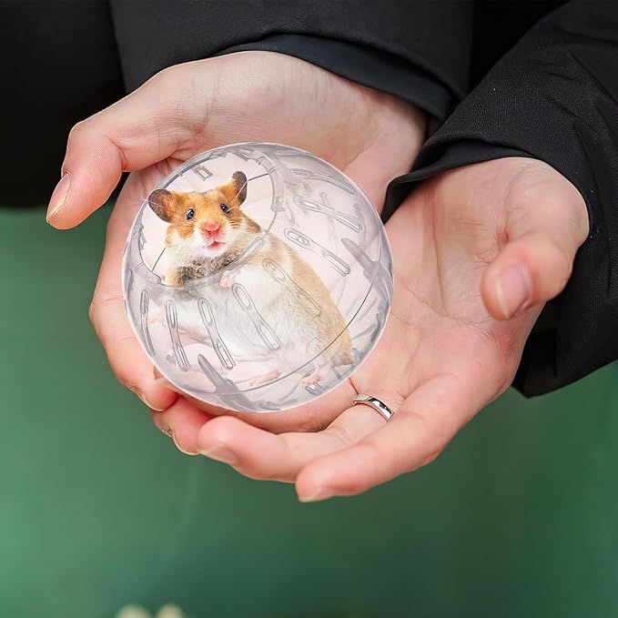 Toddmomy Hamster Running Ball 3.93 Inch Mini Exercise Toy with Ventilation Holes and Secure Lock for Small Pets Indoor Activity