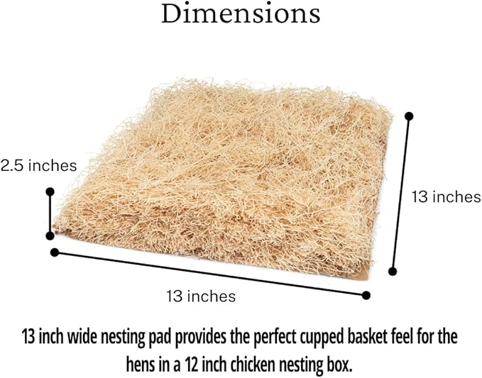 Chicken Nesting Pads for Chicken Coop Accessories - 12 Pack - USA Aspen - Professional Grade Excelsior Bedding – Easy Clean Up - Absorbs Moisture - 100% Natural, Dust-Free Liners for Laying Hens 13x13