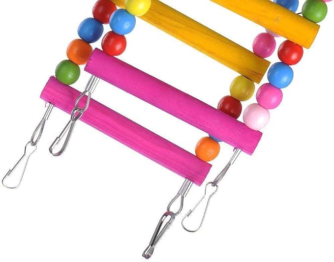 Ladder Bird Toys for Bird Parrot Budgies Cockatiels Parakeets Crawling Bridge Wooden Cage Funny Training Swing Toys 22 inches